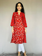 Ajrakh Printed Angarakha Kurti