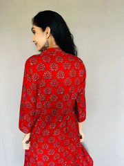 Ajrakh Printed Angarakha Kurti