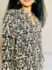 Black Kalamkari Kurti