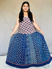 Indigo Dyed Anarkali Skirt
