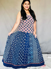 Indigo Dyed Anarkali Skirt