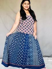 Indigo Dyed Anarkali Skirt