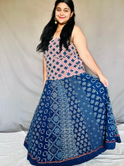 Indigo Dyed Anarkali Skirt
