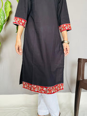 Kalamkari Border Plain Kurti