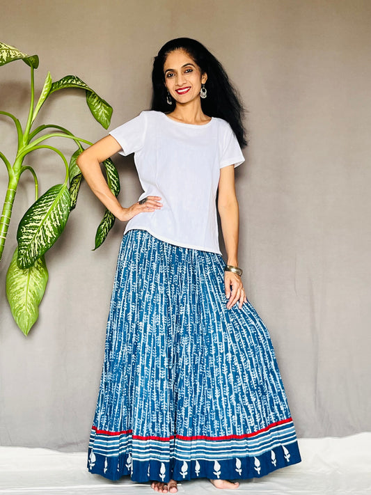 Indigo Dyed Anarkali Skirt