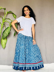 Indigo Dyed Anarkali Skirt