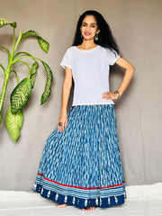 Indigo Dyed Anarkali Skirt