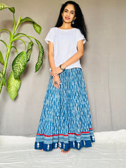 Indigo Dyed Anarkali Skirt