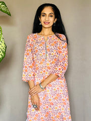 Hand Block Printed Mul Cotton Kurti