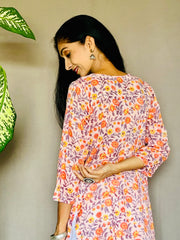 Hand Block Printed Mul Cotton Kurti