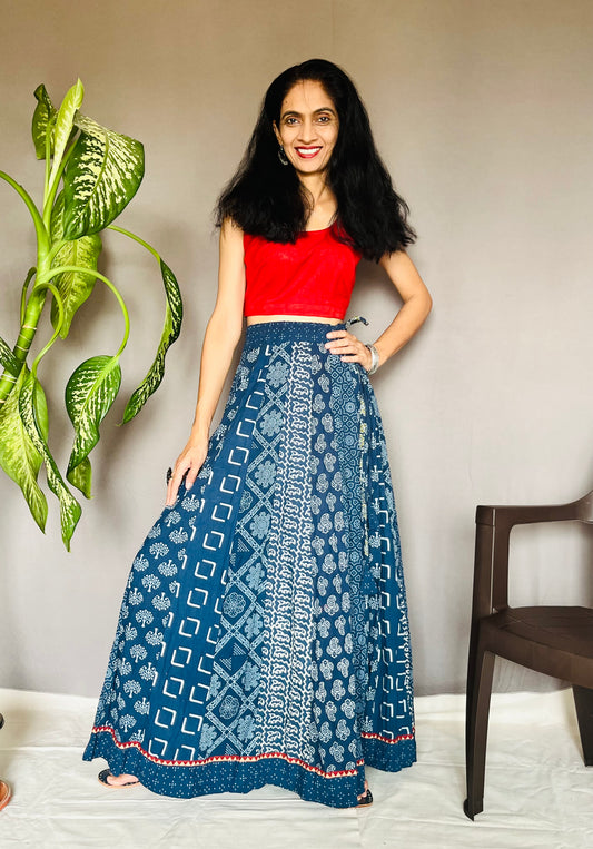 Indigo Dyed Anarkali Skirt
