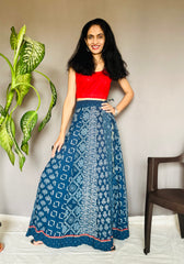 Indigo Dyed Anarkali Skirt