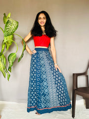 Indigo Dyed Anarkali Skirt