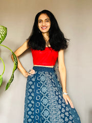 Indigo Dyed Anarkali Skirt