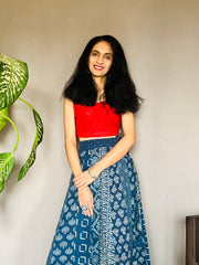 Indigo Dyed Anarkali Skirt