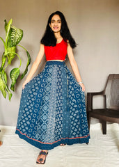 Indigo Dyed Anarkali Skirt