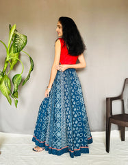 Indigo Dyed Anarkali Skirt