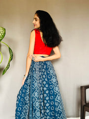 Indigo Dyed Anarkali Skirt
