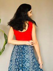 Indigo Dyed Anarkali Skirt
