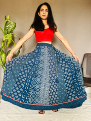 Indigo Dyed Anarkali Skirt
