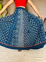 Indigo Dyed Anarkali Skirt