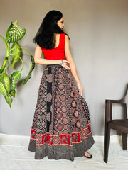 Ajrakh Printed Anarkali Skirt