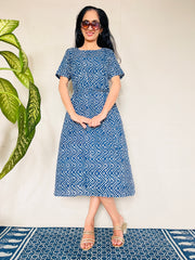 INDIGO Printed Cotton Dress