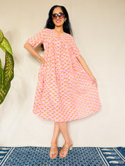 Block Printed Long Dress