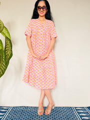 Block Printed Long Dress