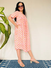 Block Printed Long Dress