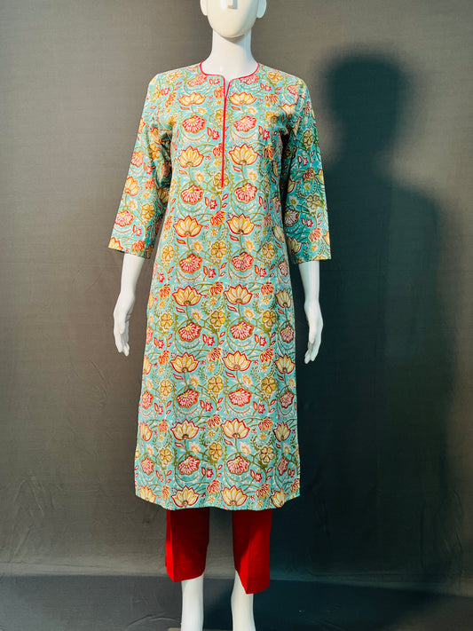 Kalamkari Hand Block Printed Kurti