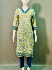 Ajrakh Dabo Printed Mul Cotton Kurti
