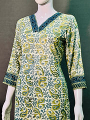 Ajrakh Dabo Printed Mul Cotton Kurti