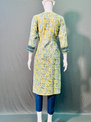 Ajrakh Dabo Printed Mul Cotton Kurti