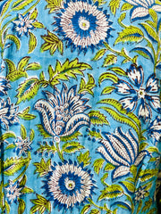 Long Sleeves Hand Block Printed A Line Kurti