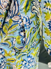 Long Sleeves Hand Block Printed A Line Kurti