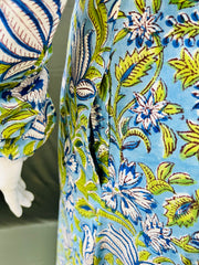 Long Sleeves Hand Block Printed A Line Kurti