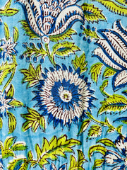 Long Sleeves Hand Block Printed A Line Kurti