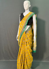 Hand Block Printed Chanderi Silk Saree