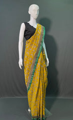 Hand Block Printed Chanderi Silk Saree