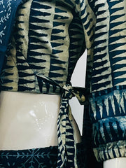 Indigo Wrap Blouse