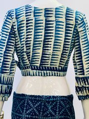 Indigo Wrap Blouse