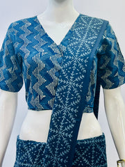 Indigo Wrap Blouse