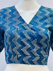 Indigo Wrap Blouse
