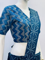 Indigo Wrap Blouse