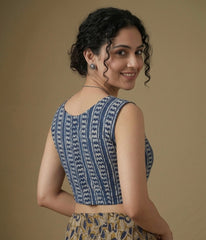 Indigo Dyed Hand Block Printed Blouse