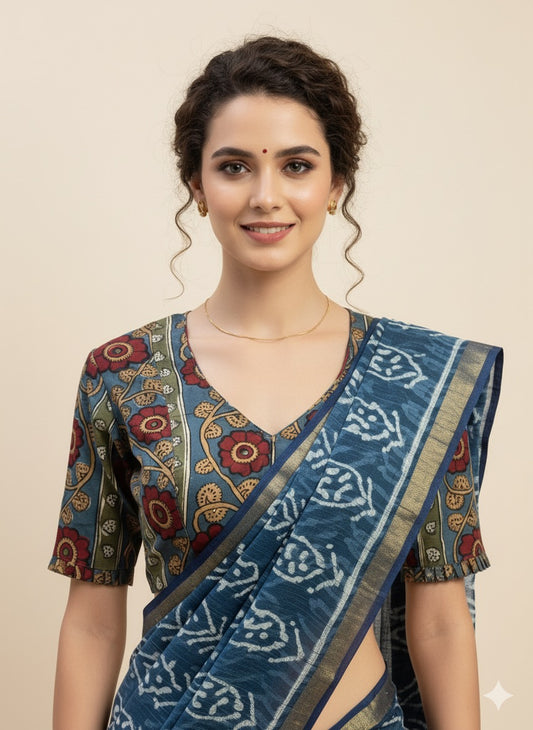 Kalamkari Hand Block Printed Blouse