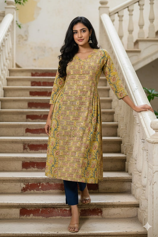 Kalamkari Hand Block Printed Kurti