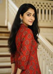 Ajrakh Printed Angarakha Kurti