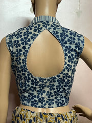 Indigo Dyed Hand Block Printed Blouse